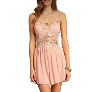 BANJUL | Crisscross-Back Hollow Out Lace Up Dress Size L